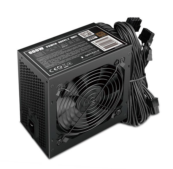PSU Gembird Black Box Power ATX 600W versija BOX 80+Bronze