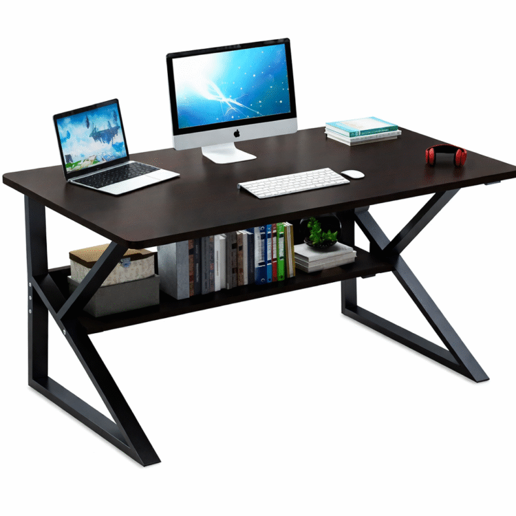 Kompiuterinis / biuro stalas su lentyna